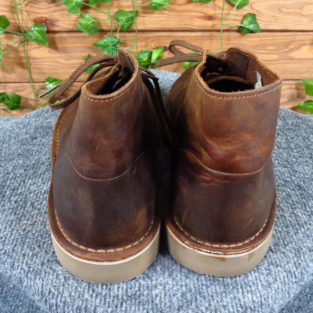 Clarks Bushacre Mens Chukka Boots Size 12 Daily Wear Brown Leather